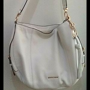 Michael Kors white leather shoulder bag